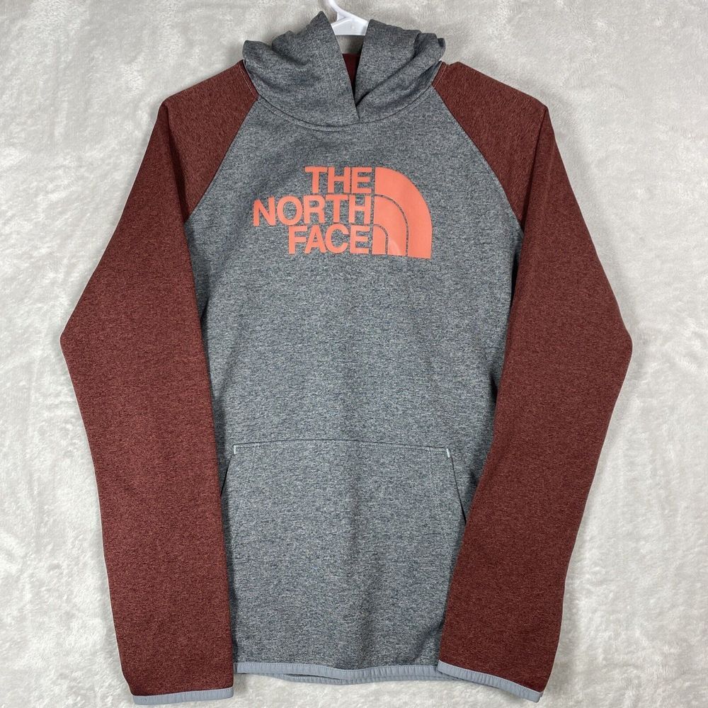 The‎ North Face Hoodie Sweatshirt Women Size Medium Gray/ Maroon Pullover